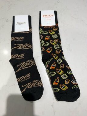 Ron Zacapa & Bulleit Black Branded Men's Crew Socks – Pack of 2